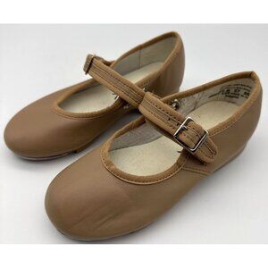 Capezio Size 10 Girls Mary Jane, Lightly Used Tan Tap Shoes